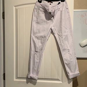 White ankle length Jean Pant